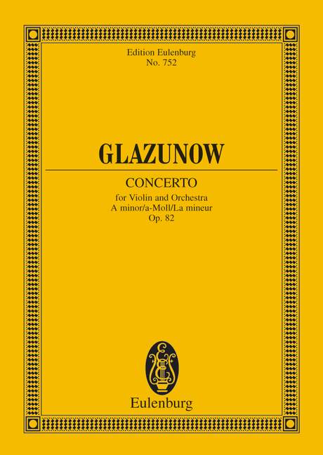 Glazunov: Concerto A minor Opus 82 (Study Score) published by Eulenburg